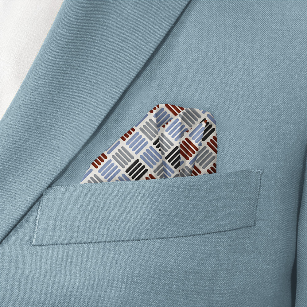 Crosshatch Plaid Pocket Square - Wave Fold - Knotty Tie Co.