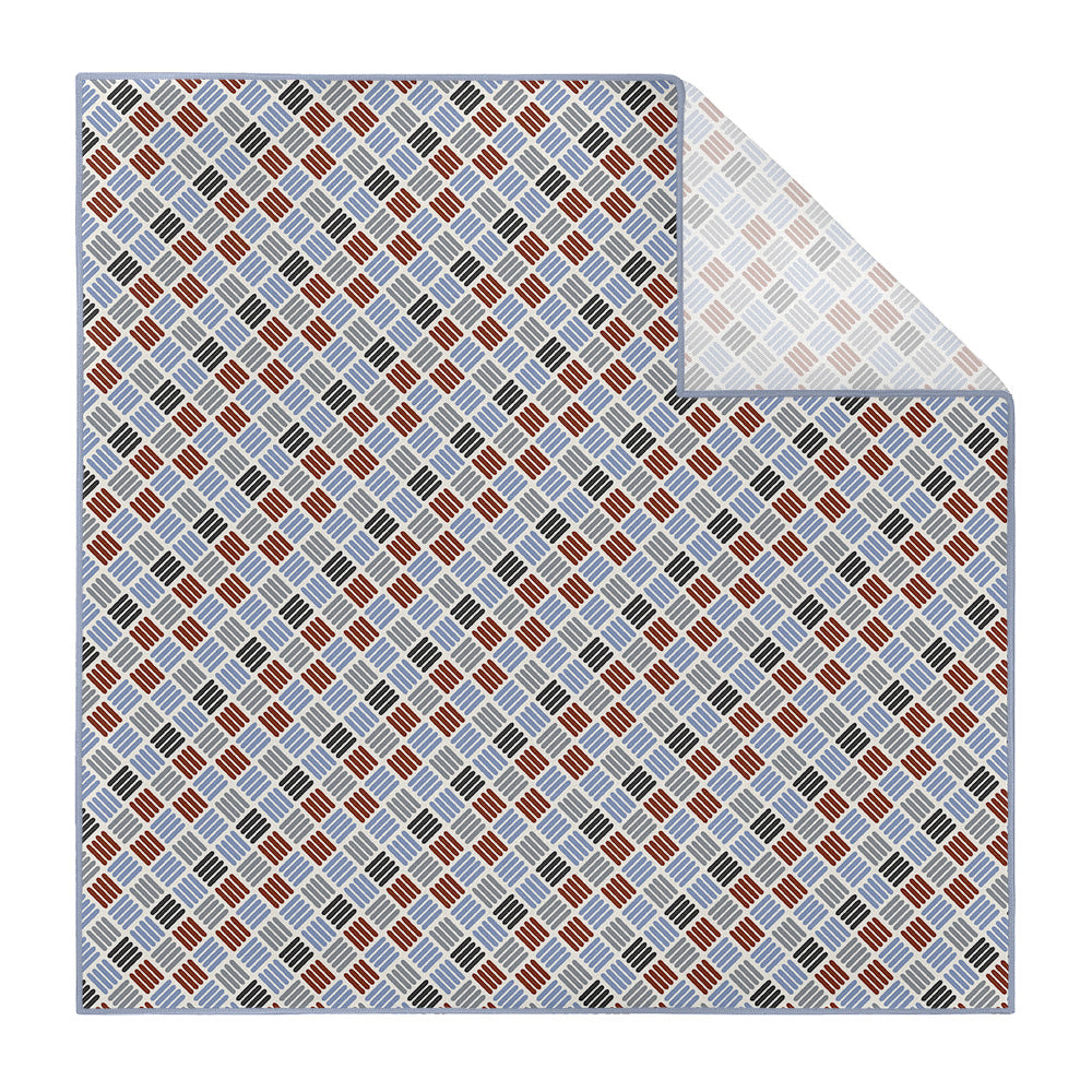 Crosshatch Plaid Pocket Square - Printed - Knotty Tie Co.