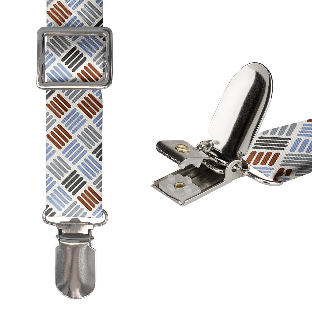 Crosshatch Plaid Suspenders - Hardware and Strap - Knotty Tie Co.