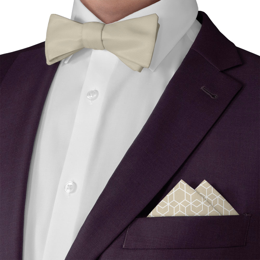 Crystalline Geometric Pocket Square - Matching Bow Tie - Knotty Tie Co.