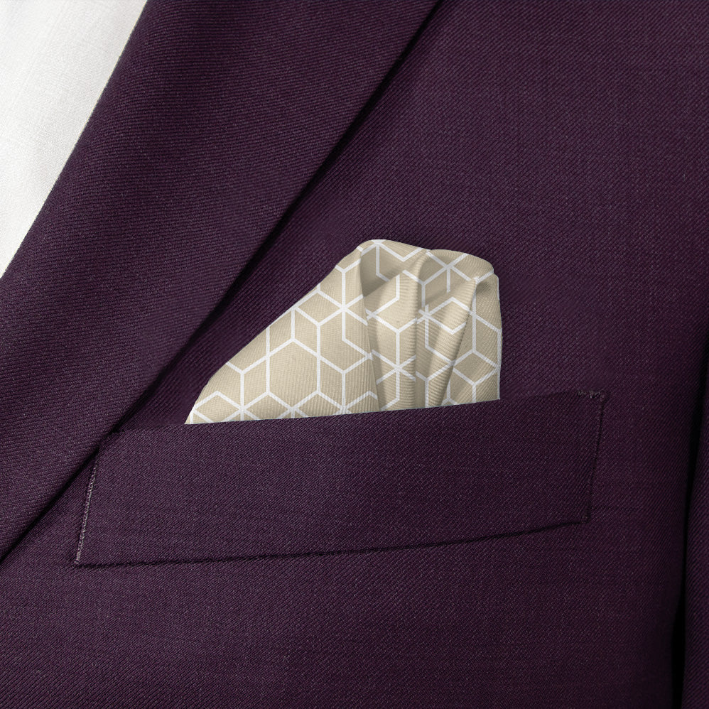 Crystalline Geometric Pocket Square - Wave Fold - Knotty Tie Co.