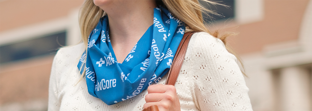 Custom branded logo infinity scarf