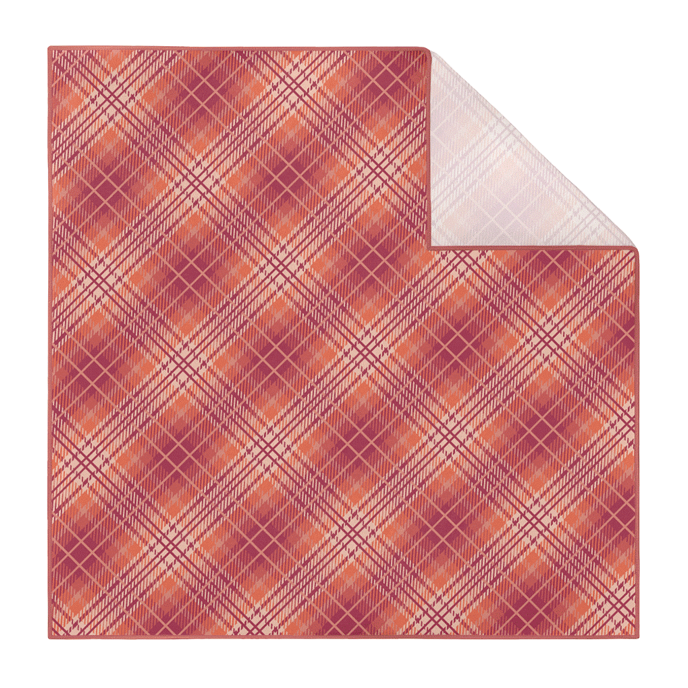 Plaid pocket square with changing color ways