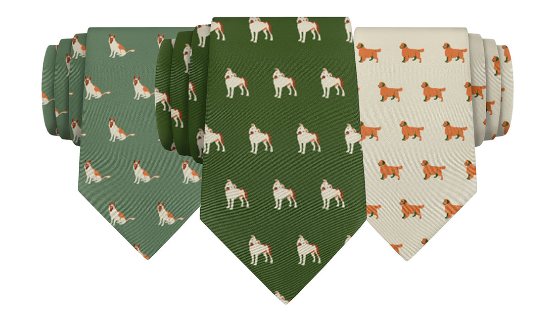 Dog breed inspired neckties