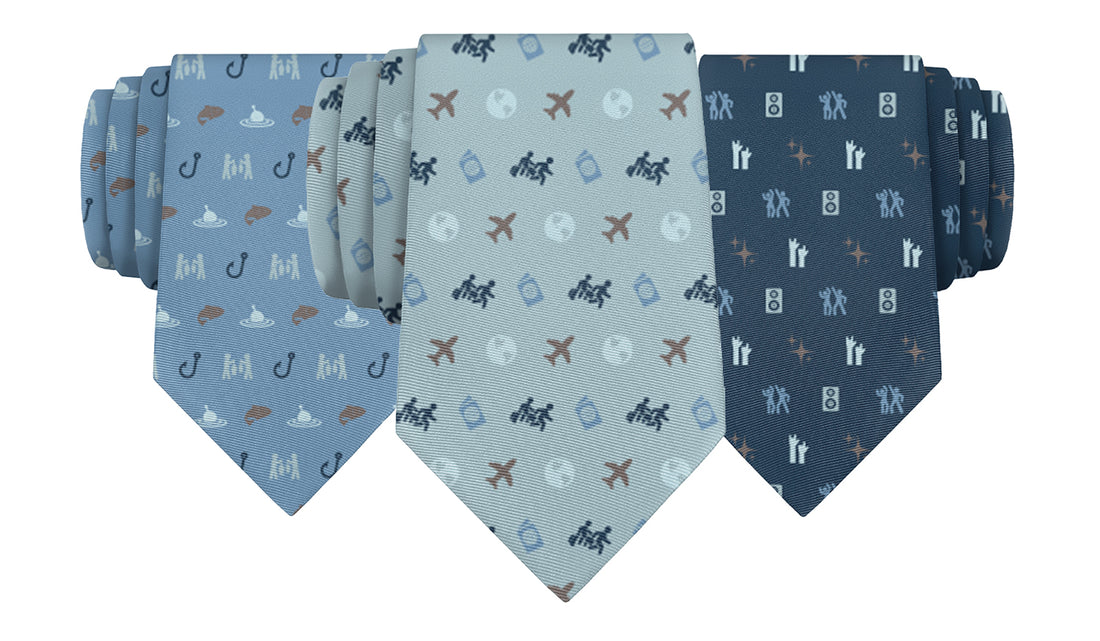 Tie patterns inspired by things you do with your friends