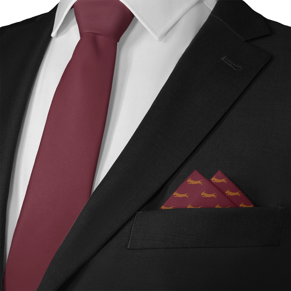 Dachshund Pocket Square - Matching Necktie- Knotty Tie Co.