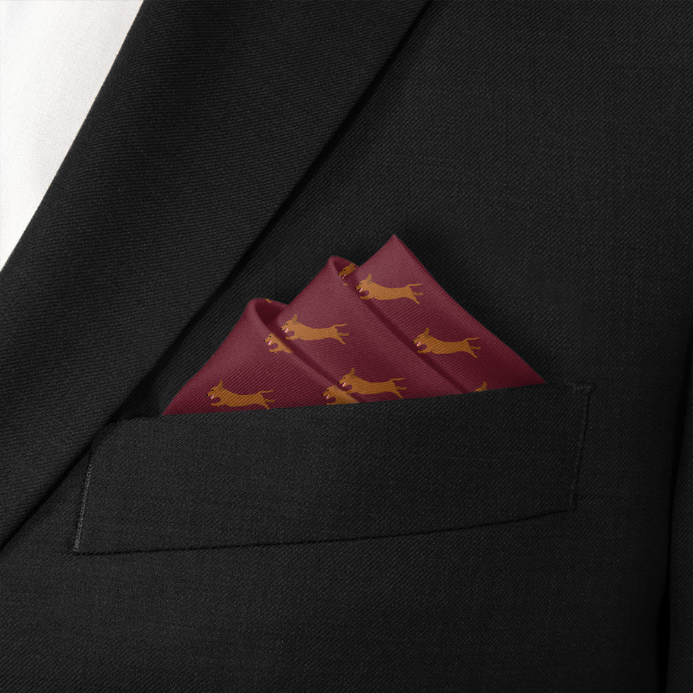 Dachshund Pocket Square - Stairs Fold - Knotty Tie Co.