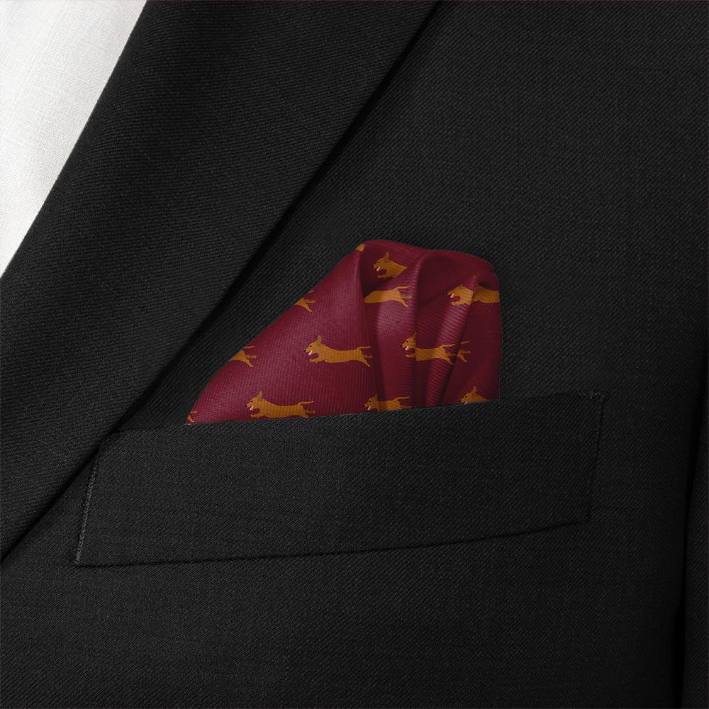 Dachshund Pocket Square - Wave Fold - Knotty Tie Co.