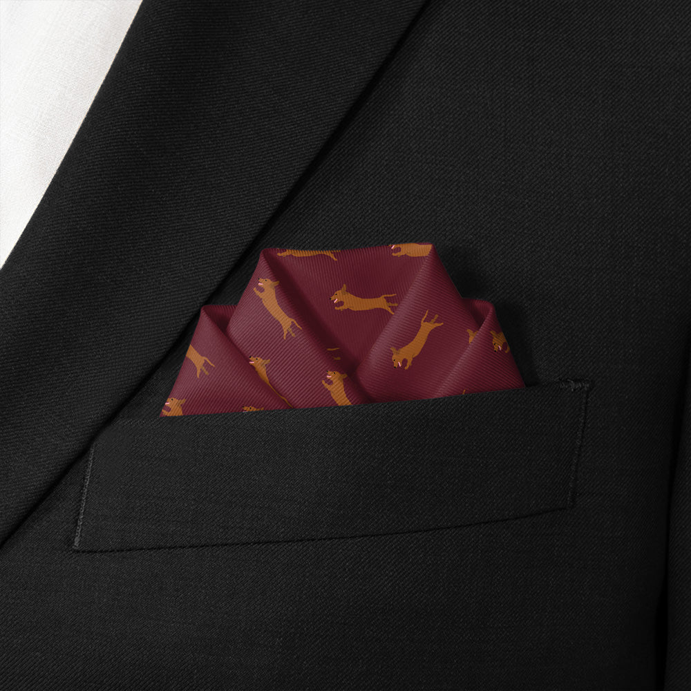 Dachshund Pocket Square - Scalloped Fold - Knotty Tie Co.