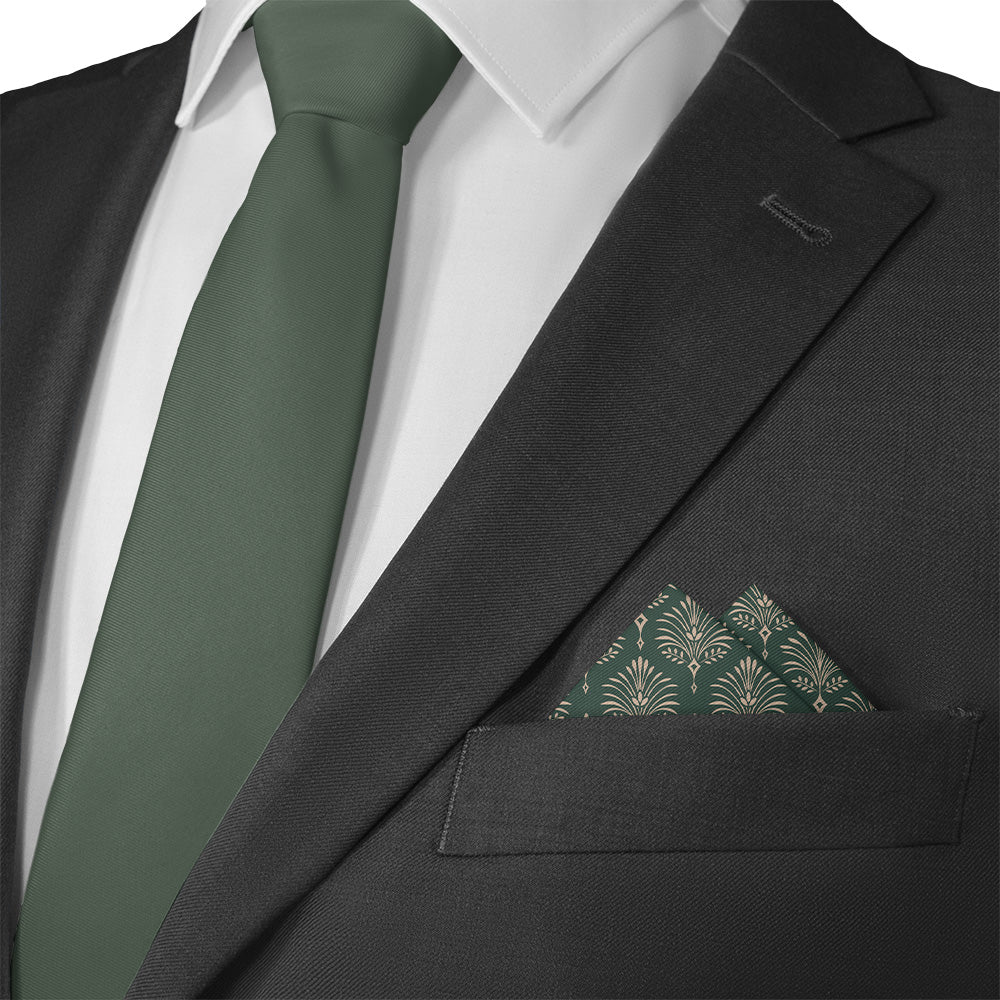 Damask Fan Pocket Square - 12" Square - Knotty Tie Co.