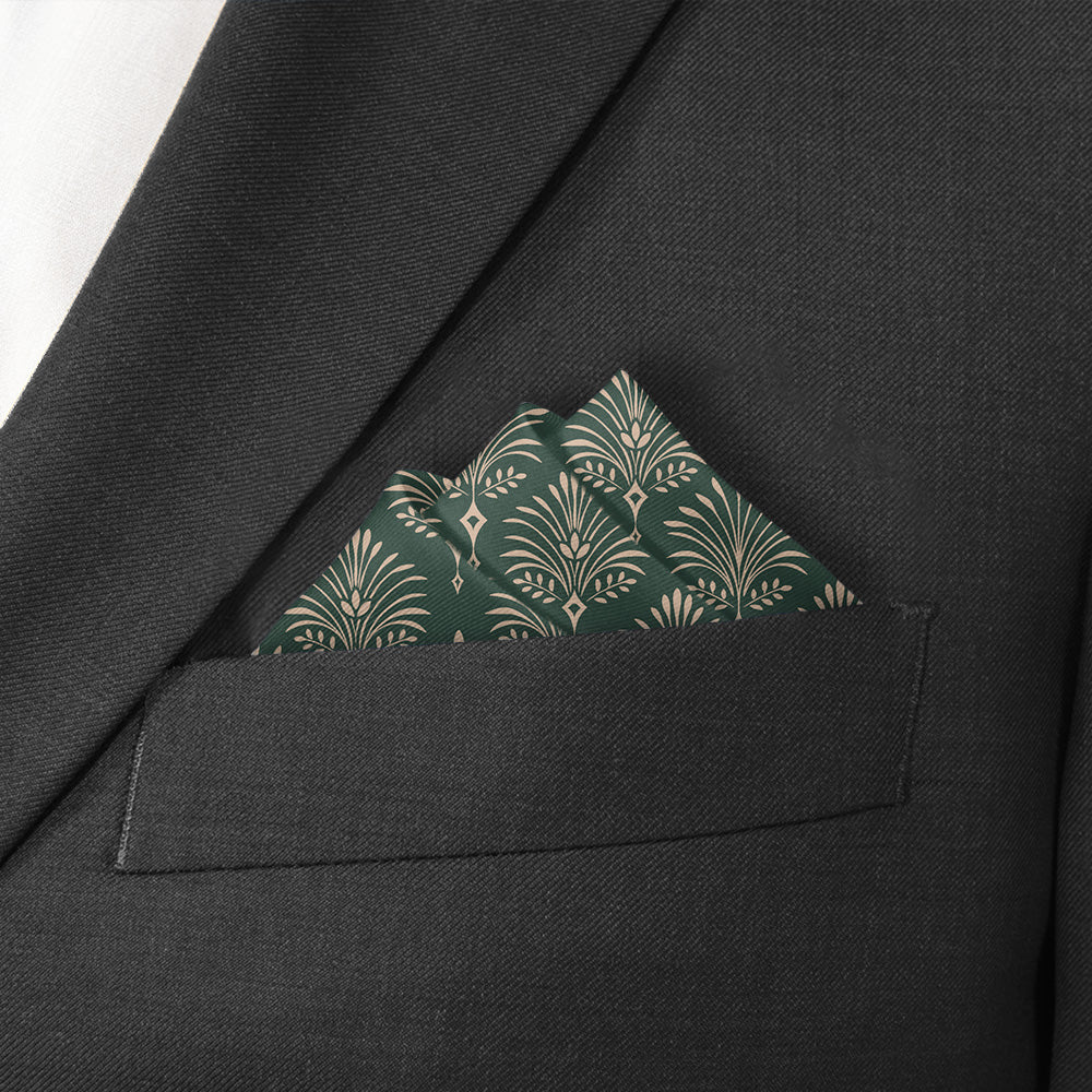 Damask Fan Pocket Square - Matching Bow Tie - Knotty Tie Co.