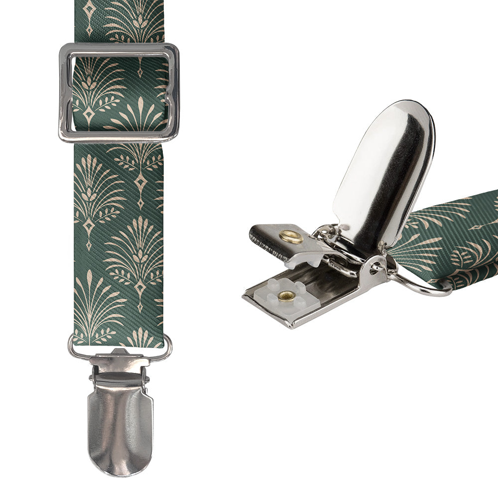 Damask Fan Suspenders - Hardware and Strap - Knotty Tie Co.
