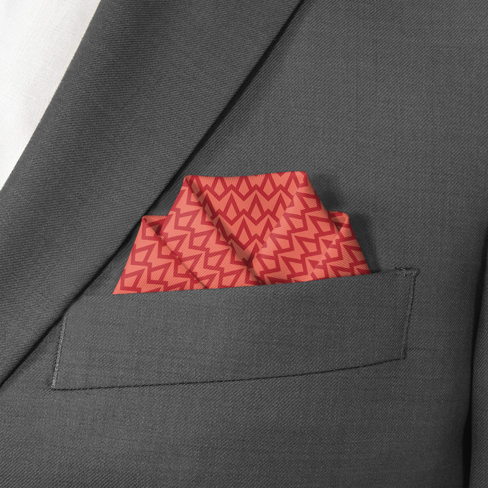 Dante Geometric Pocket Square - Scalloped Fold - Knotty Tie Co.
