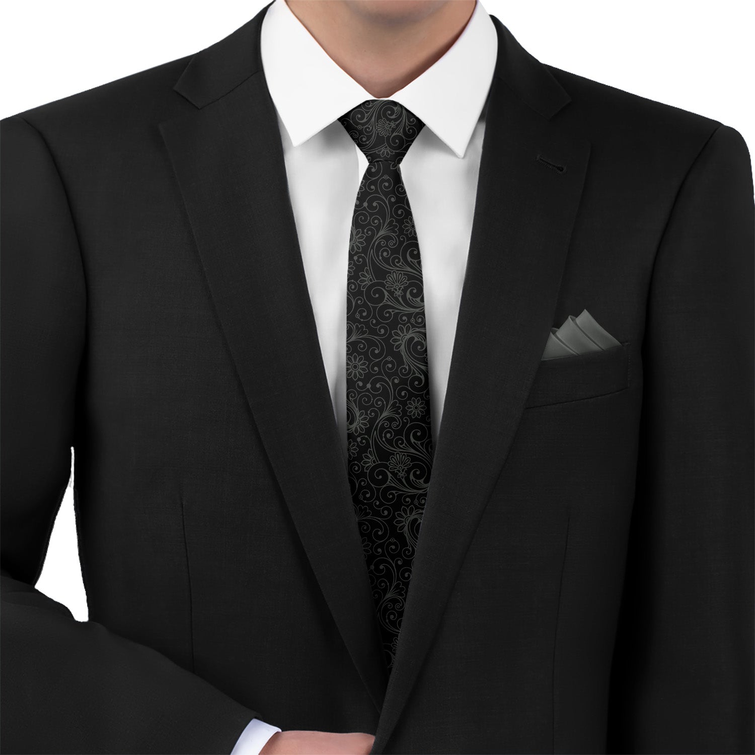 Decadence Paisley Necktie - Matching Pocket Square - Knotty Tie Co.