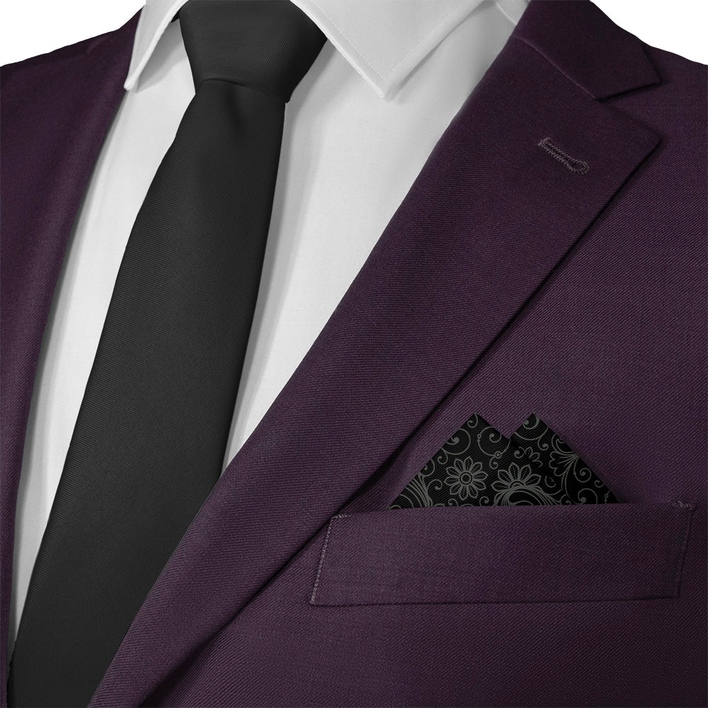 Decadence Paisley Pocket Square - Matching Necktie- Knotty Tie Co.