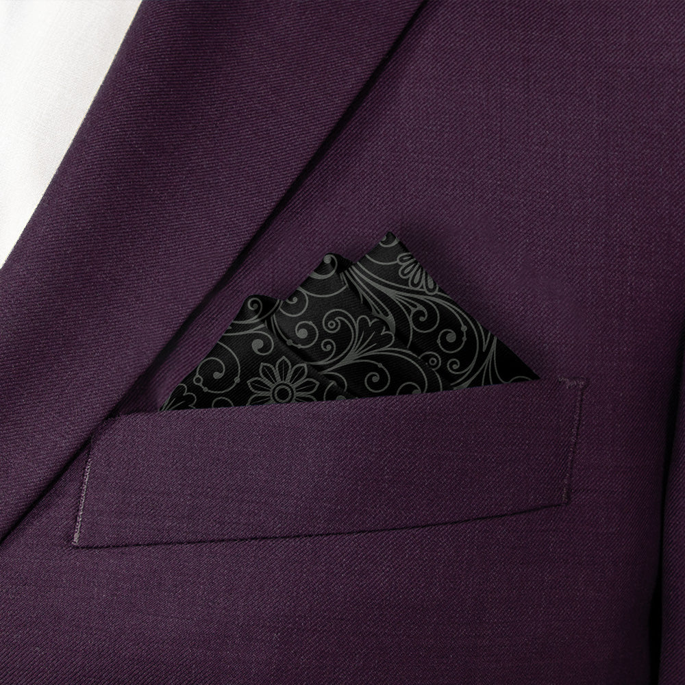 Decadence Paisley Pocket Square - Stairs Fold - Knotty Tie Co.