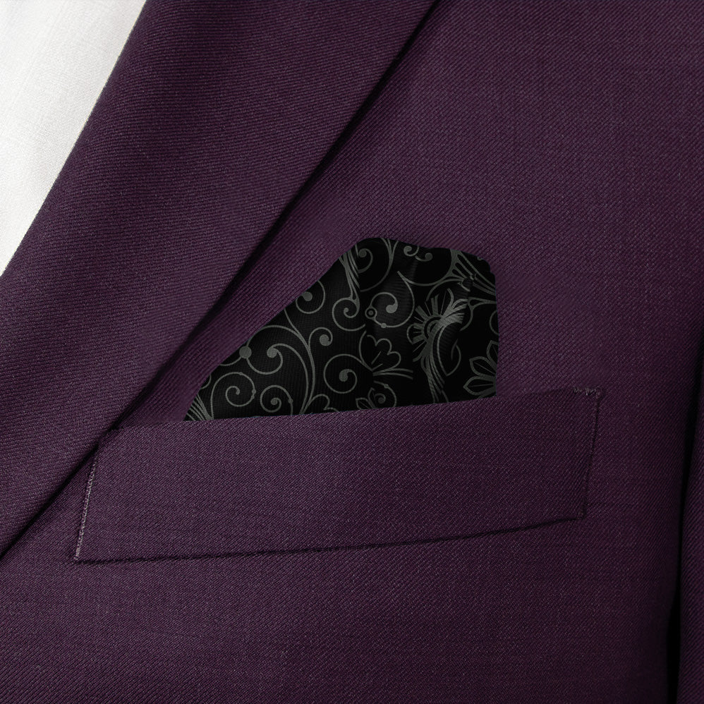 Decadence Paisley Pocket Square - Wave Fold - Knotty Tie Co.