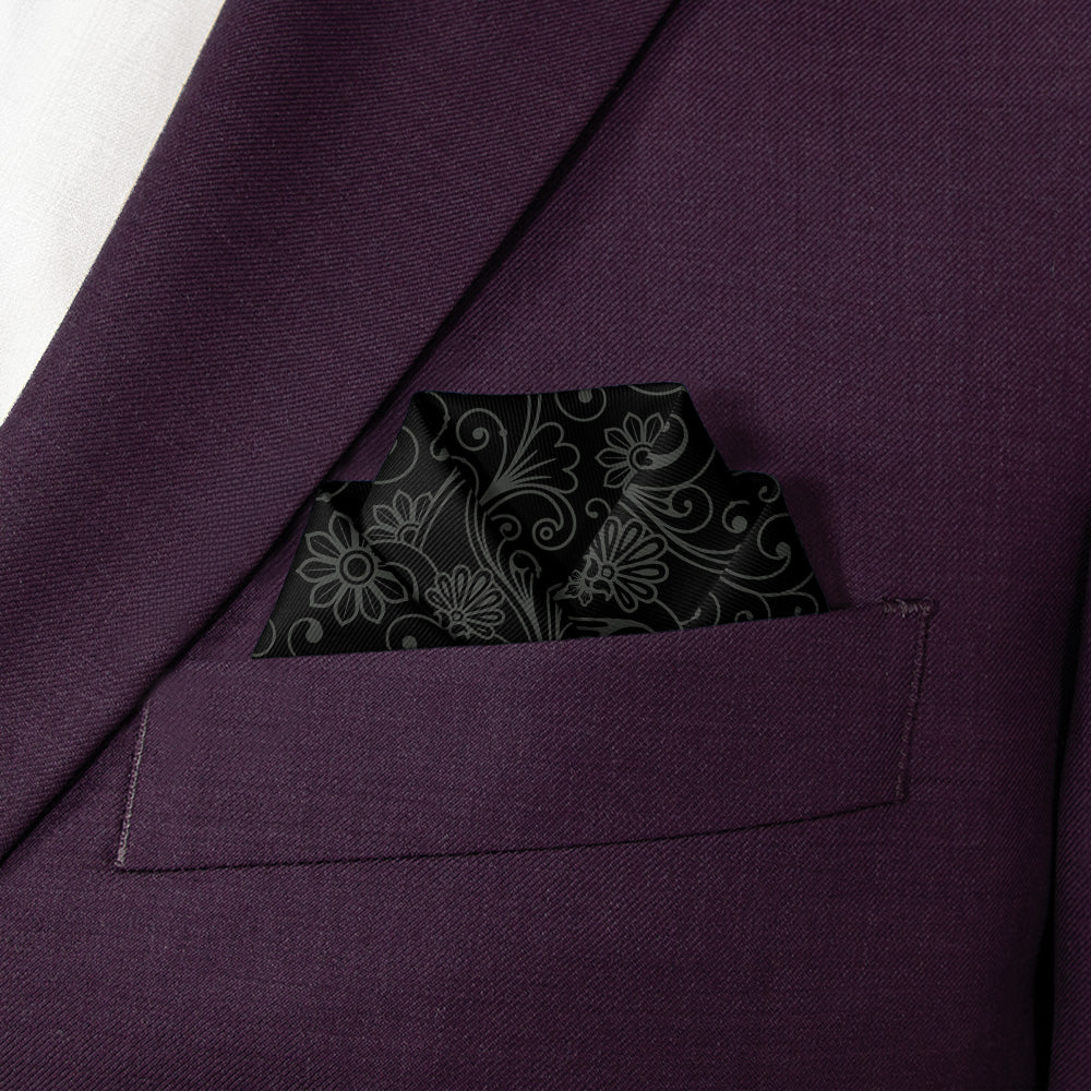 Decadence Paisley Pocket Square - Scalloped Fold - Knotty Tie Co.