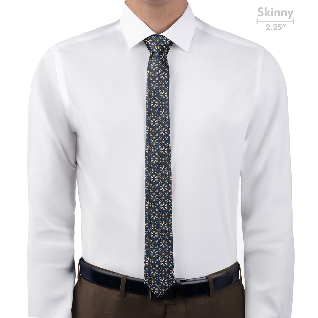 Deco Floral Necktie - Skinny - Knotty Tie Co.