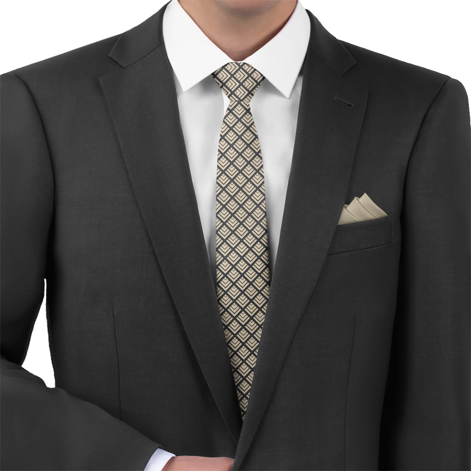 Deco Mites Necktie - Matching Pocket Square - Knotty Tie Co.