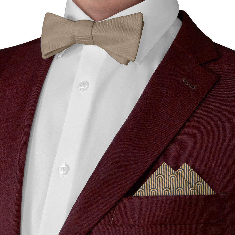 Deco Curves Pocket Square - Matching Bow Tie - Knotty Tie Co.