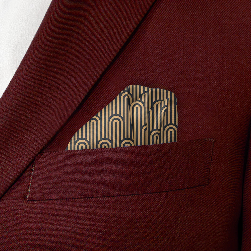 Deco Curves Pocket Square - Wave Fold - Knotty Tie Co.