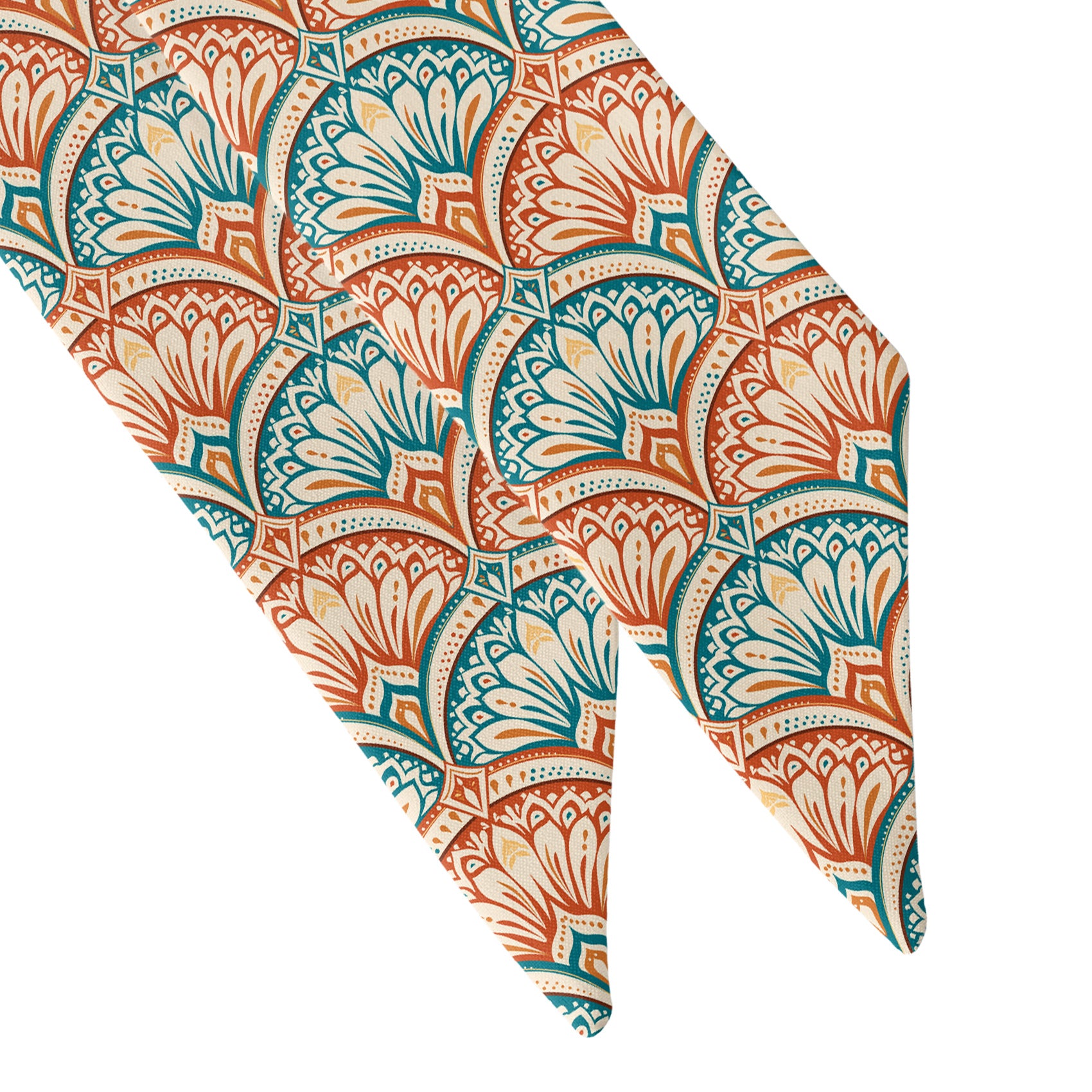 Deco Fan Bloom Hair Scarf - Scarf Tapered Ends - Knotty Tie Co.