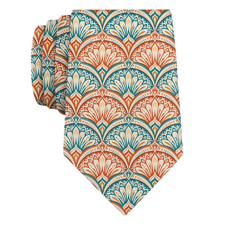 Deco Fan Bloom Necktie - Rolled - Knotty Tie Co.