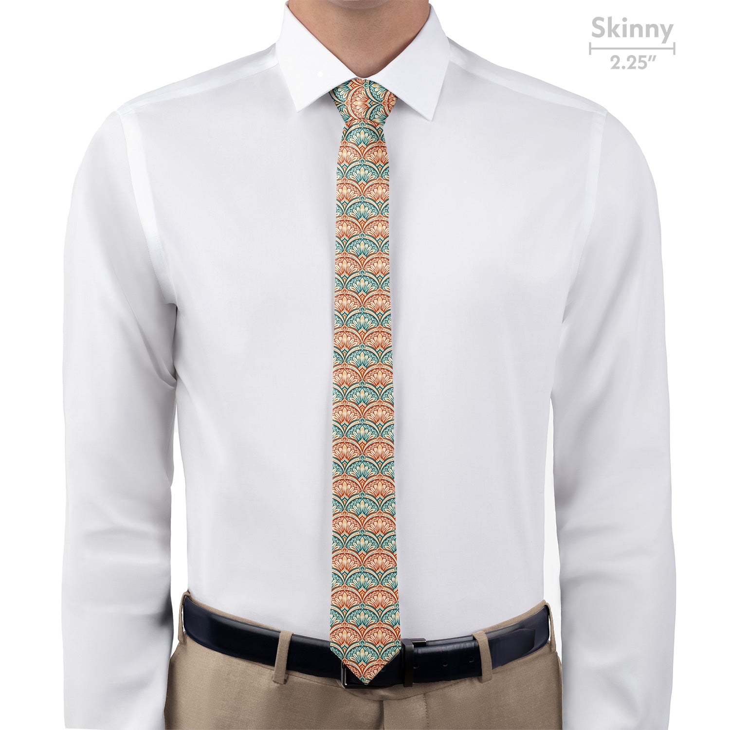 Deco Fan Bloom Necktie - Skinny - Knotty Tie Co.