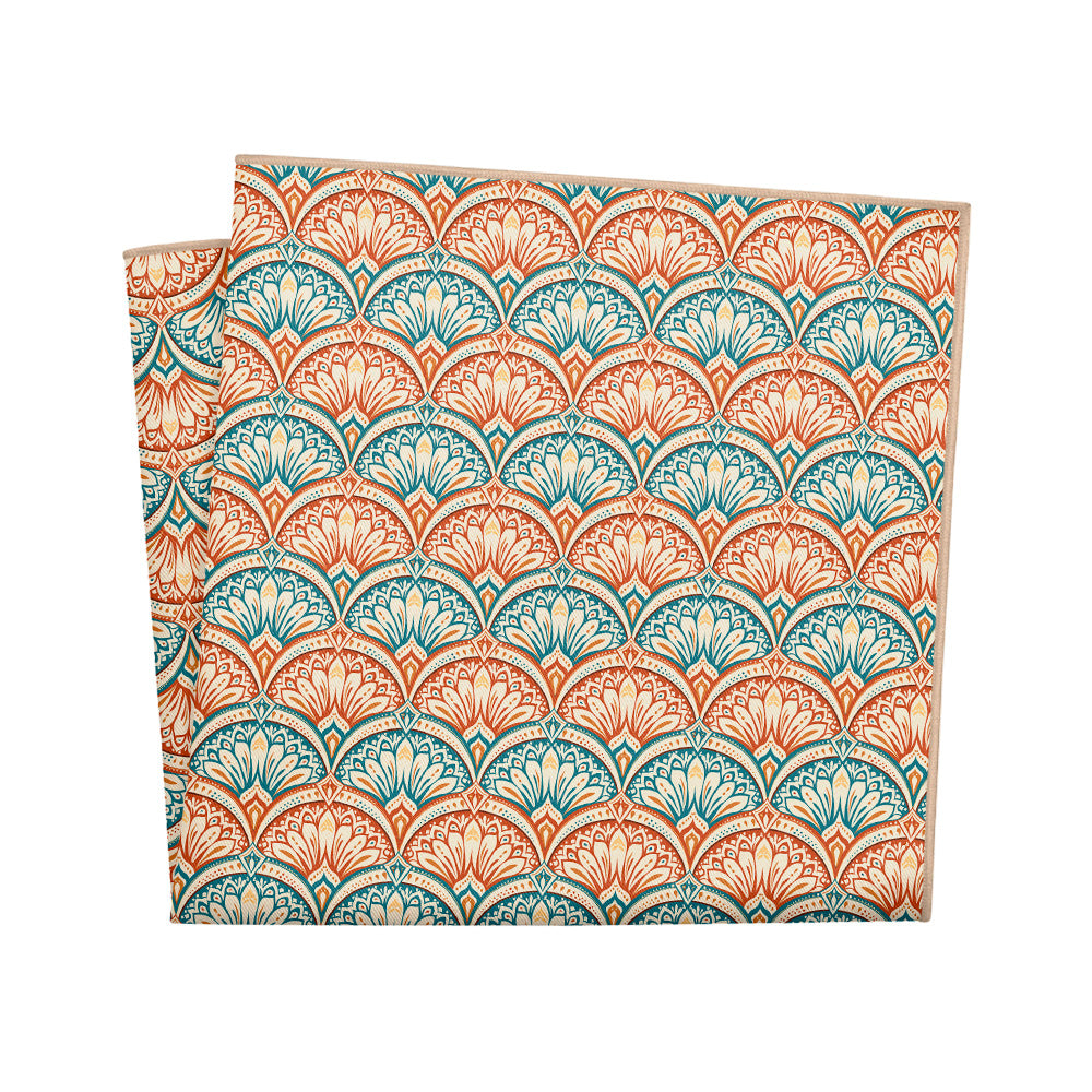 Deco Fan Bloom Pocket Square - 12" Square - Knotty Tie Co.