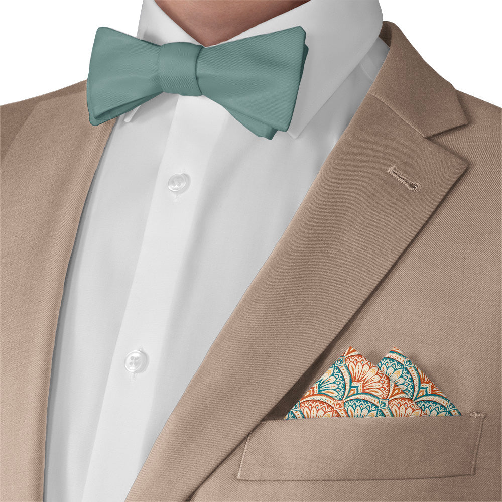 Deco Fan Bloom Pocket Square - Matching Bow Tie - Knotty Tie Co.