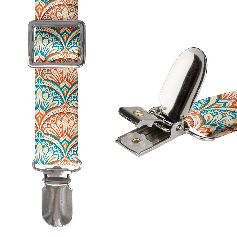 Deco Fan Bloom Suspenders - Hardware and Strap - Knotty Tie Co.