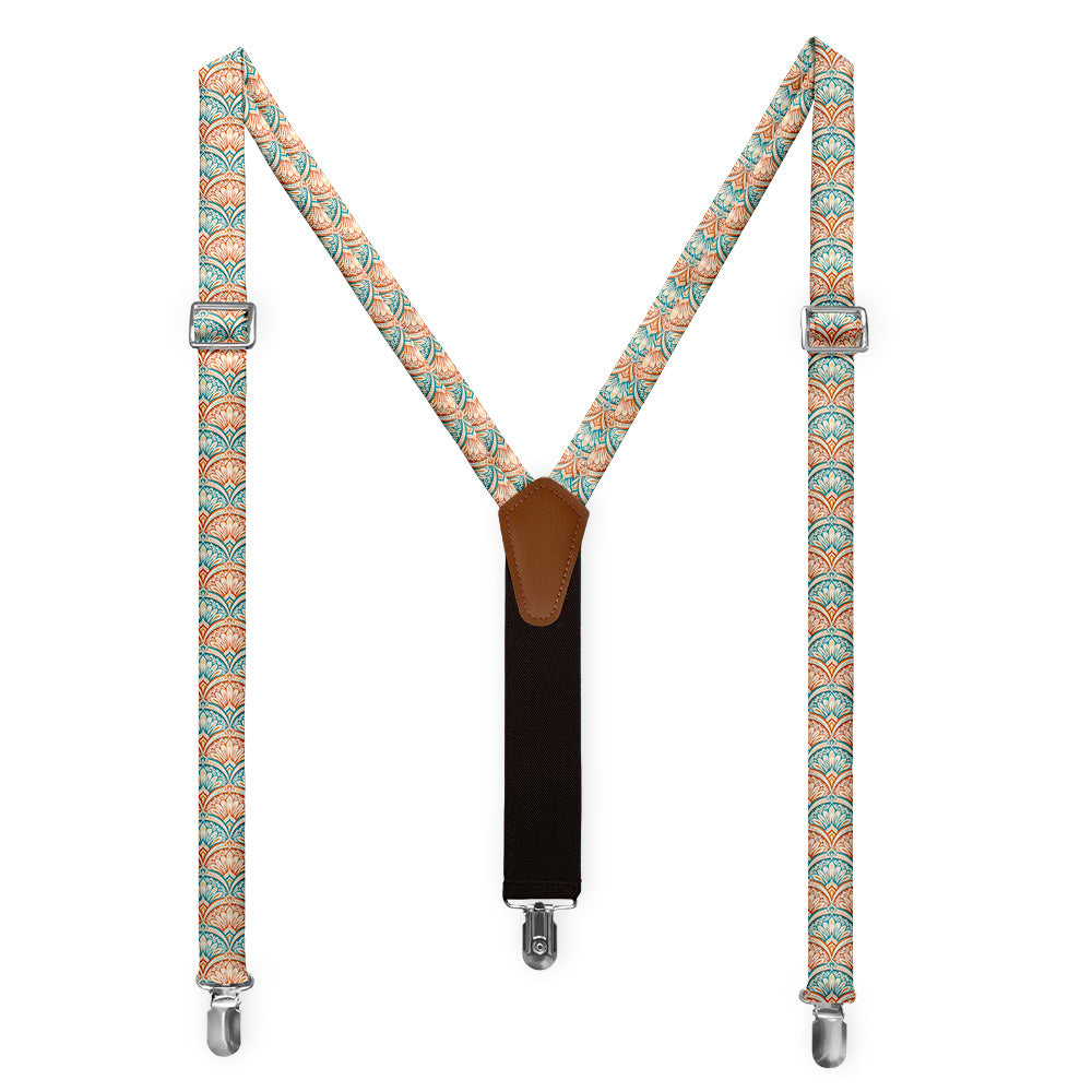 Deco Fan Bloom Suspenders - Full Front View - Knotty Tie Co.