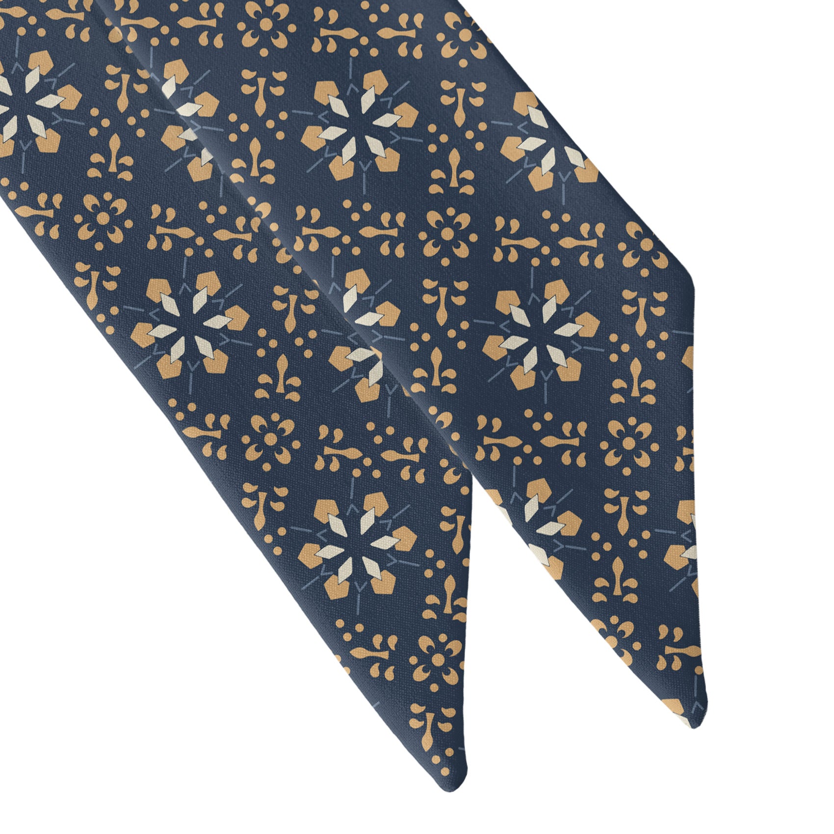 Deco Floral Hair Scarf - Scarf Tapered Ends - Knotty Tie Co.