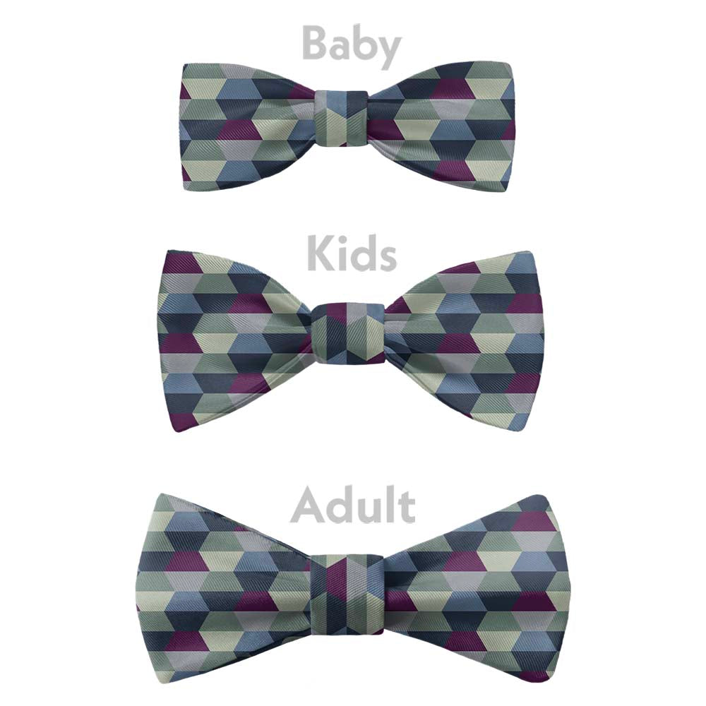 Deco Hex Geometric Bow Tie - Bow Sizes - Knotty Tie Co.