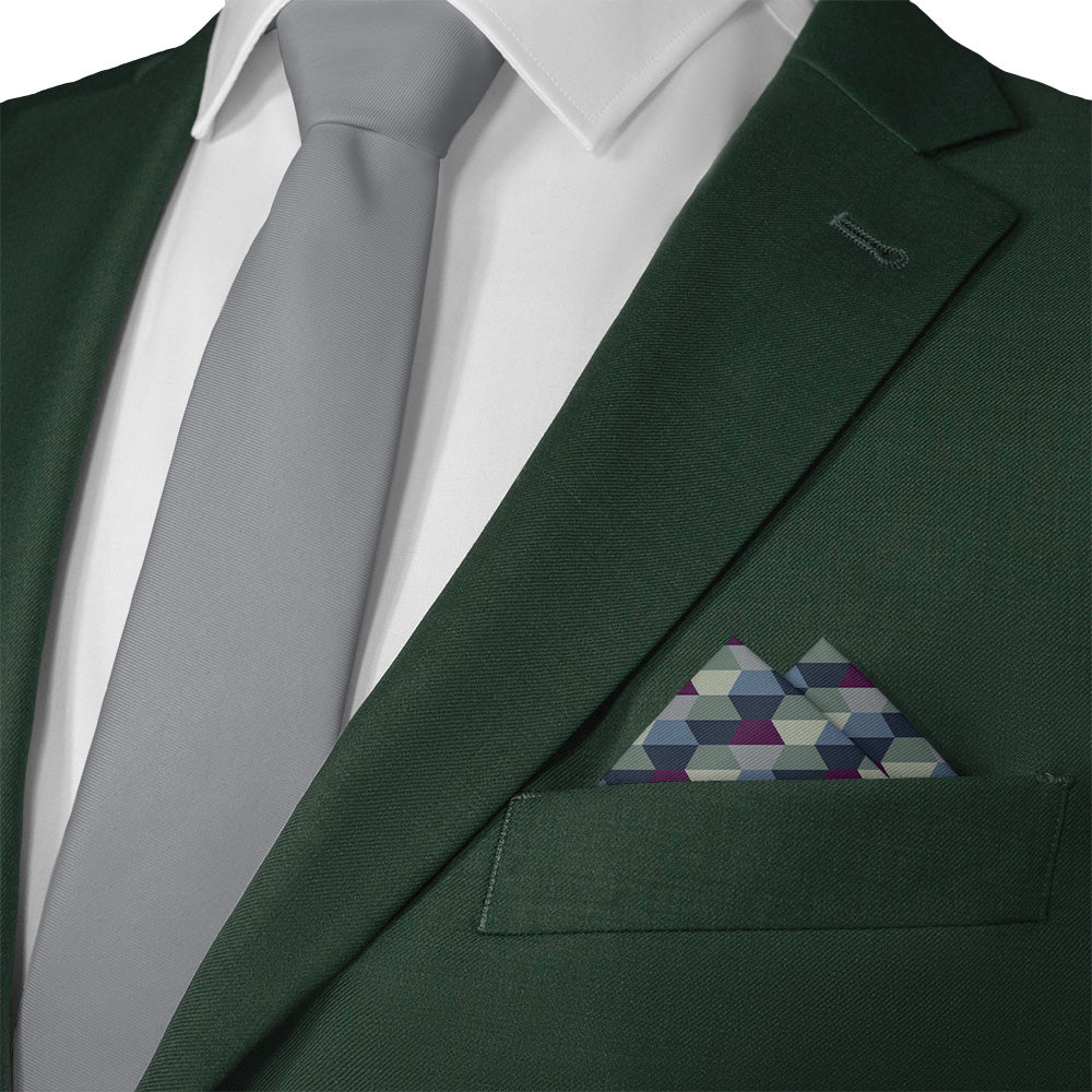 Deco Hex Geometric Pocket Square - Matching Necktie- Knotty Tie Co.