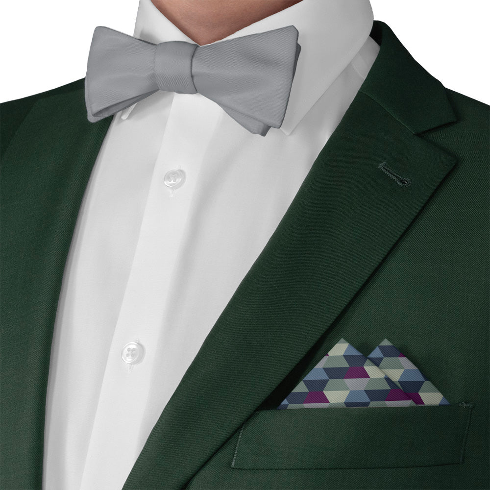 Deco Hex Geometric Pocket Square - Matching Bow Tie - Knotty Tie Co.