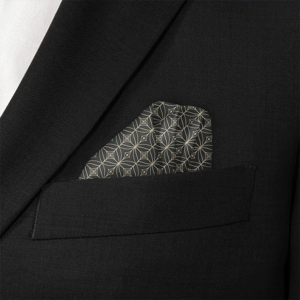 Deco Mosaic Pocket Square - Stairs Fold - Knotty Tie Co.