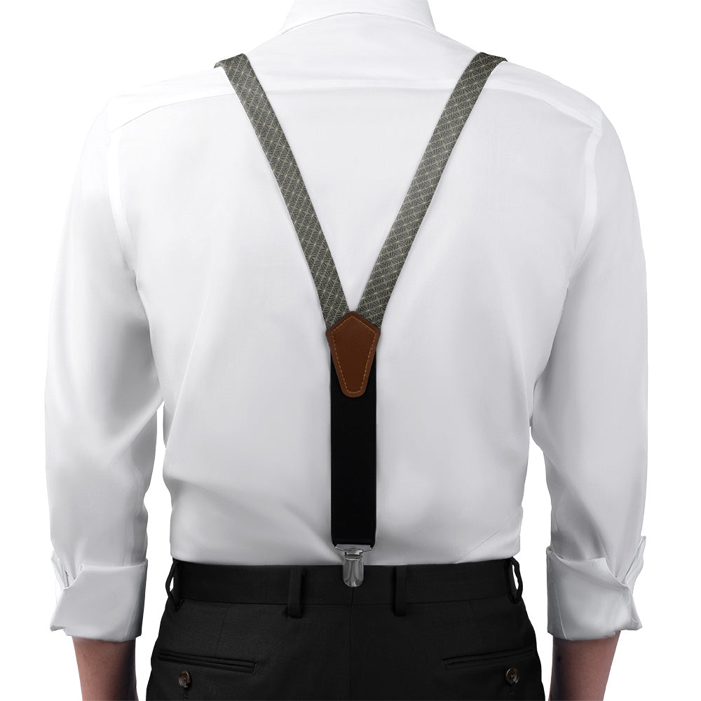 Deco Mosaic Suspenders - On Model Front View - Knotty Tie Co.
