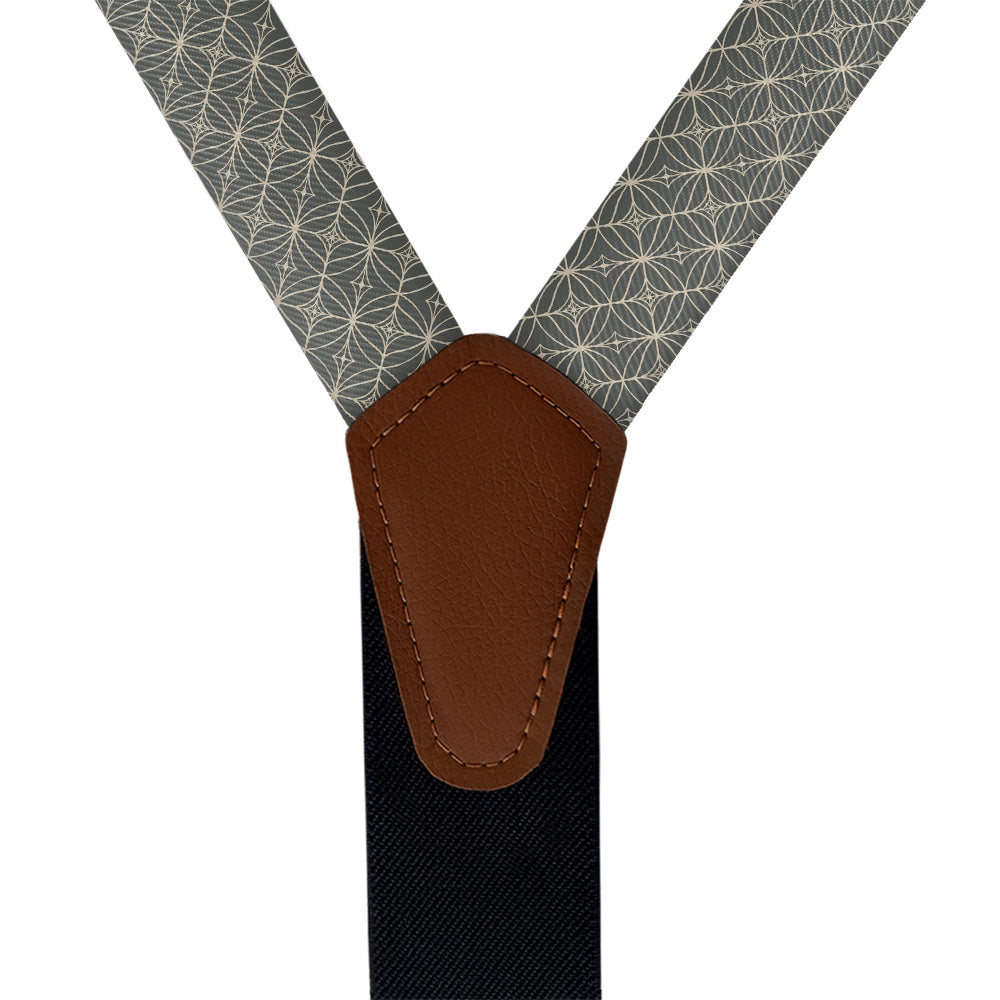 Deco Mosaic Suspenders - Vegan Leather Y-Back - Knotty Tie Co.
