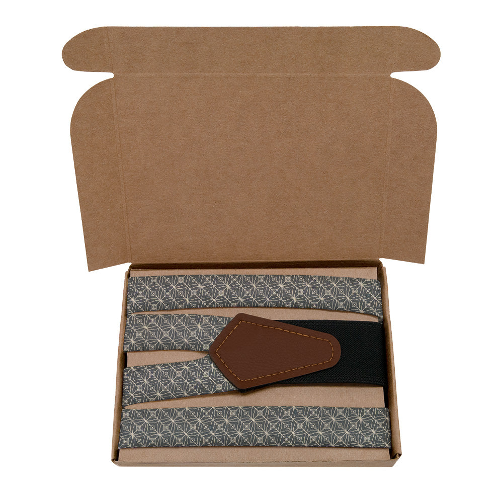 Deco Mosaic Suspenders - Kraft Gift Box Packaging - Knotty Tie Co.