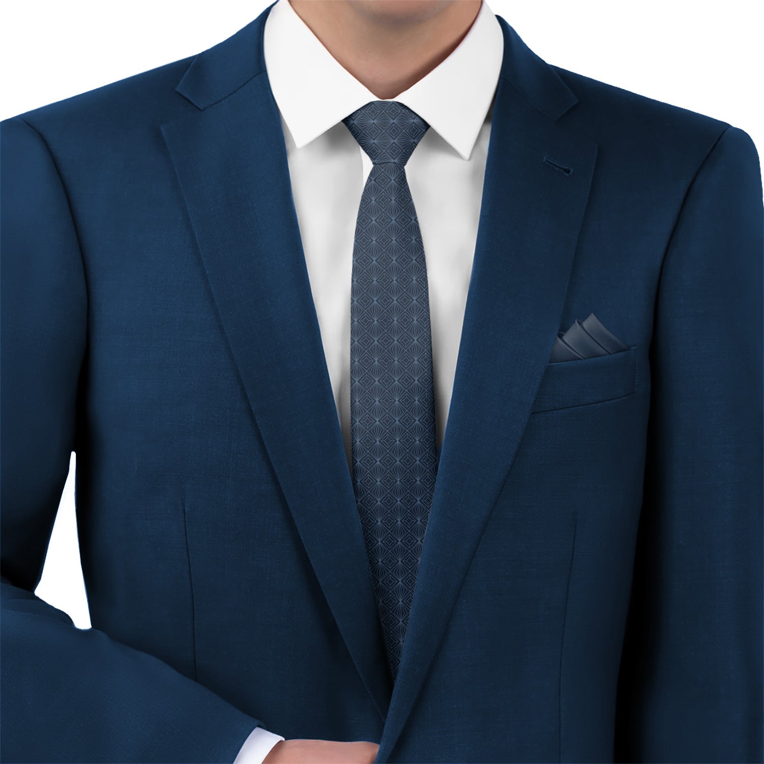 Deco Starburst Necktie - Matching Pocket Square - Knotty Tie Co.