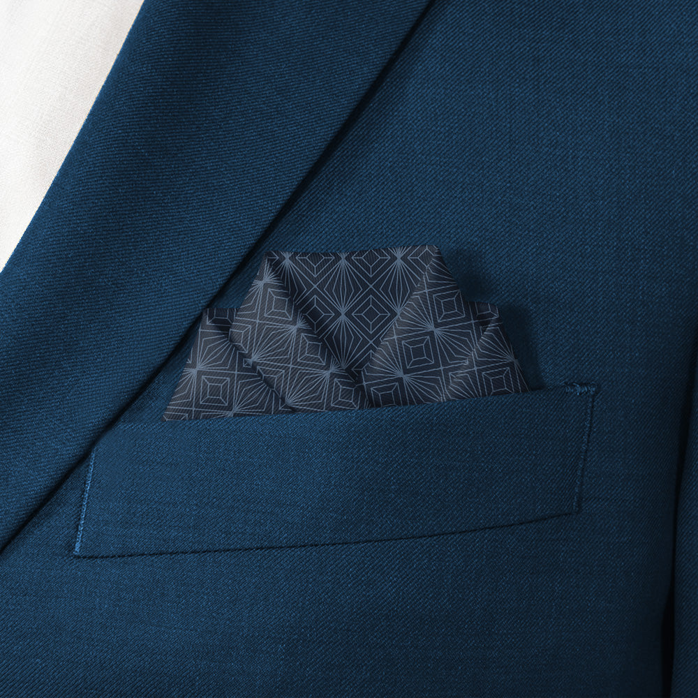 Deco Starburst Pocket Square - Wave Fold - Knotty Tie Co.