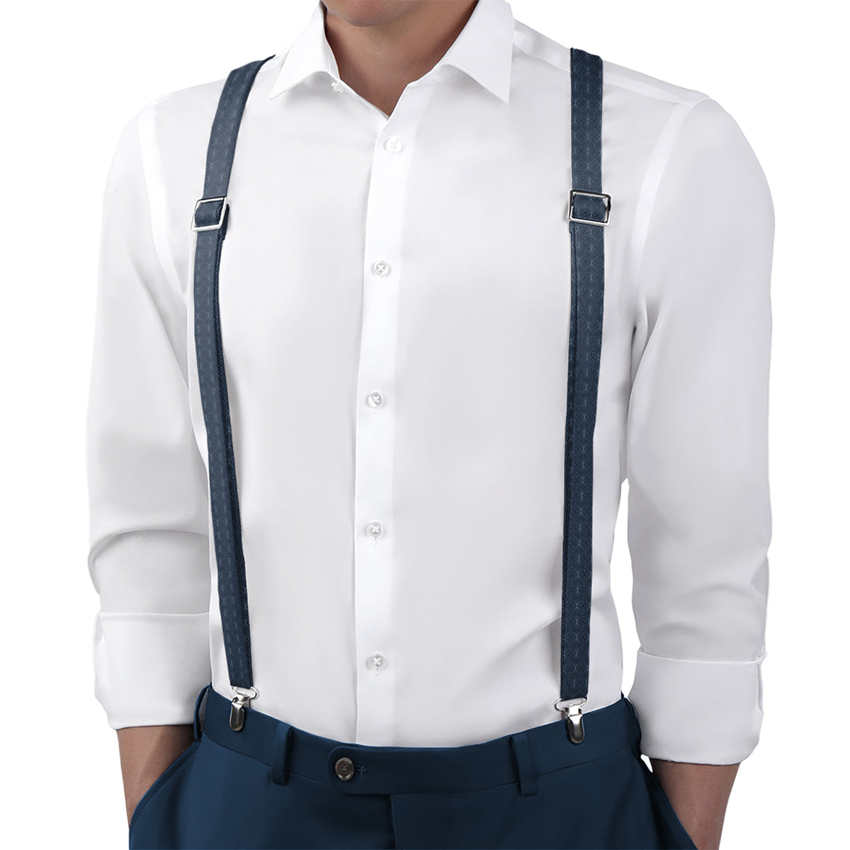 Deco Starburst Suspenders - On Model Back View - Knotty Tie Co.