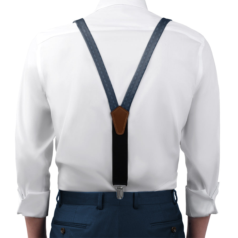 Deco Starburst Suspenders - On Model Front View - Knotty Tie Co.