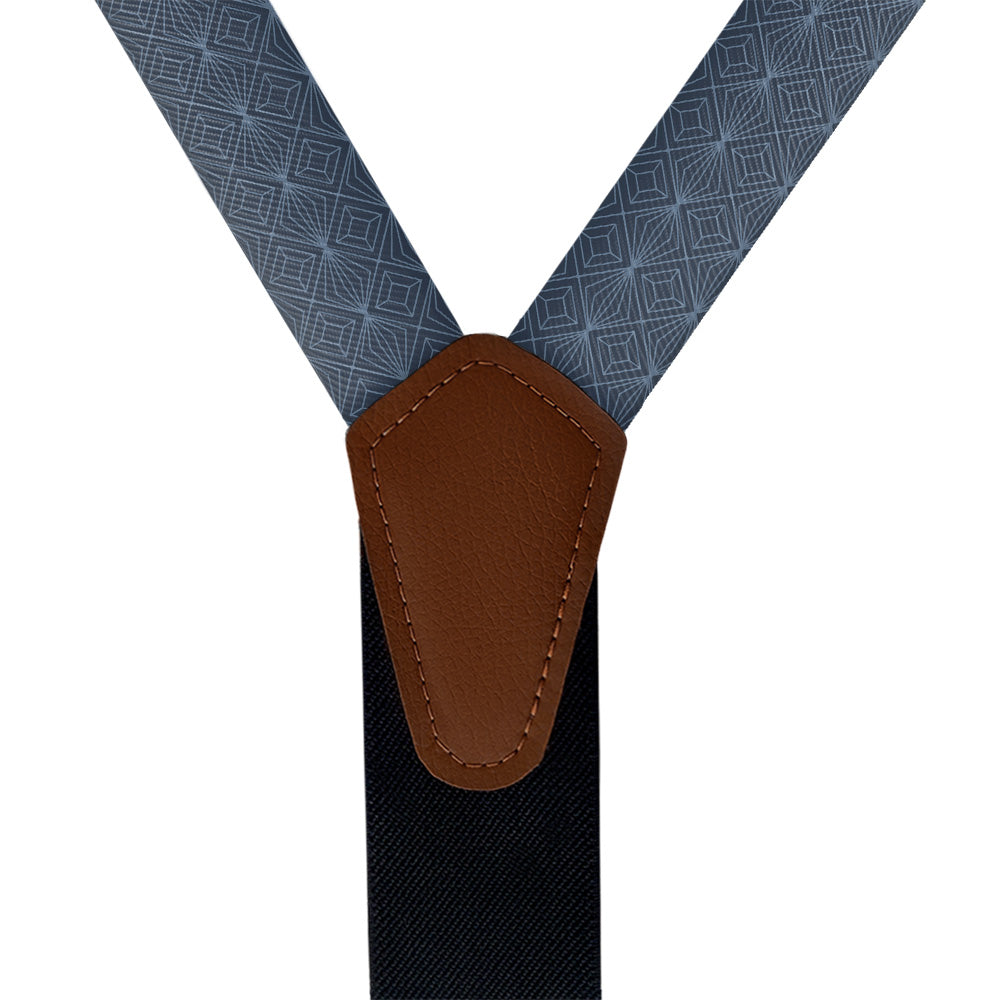 Deco Starburst Suspenders - Vegan Leather Y-Back - Knotty Tie Co.