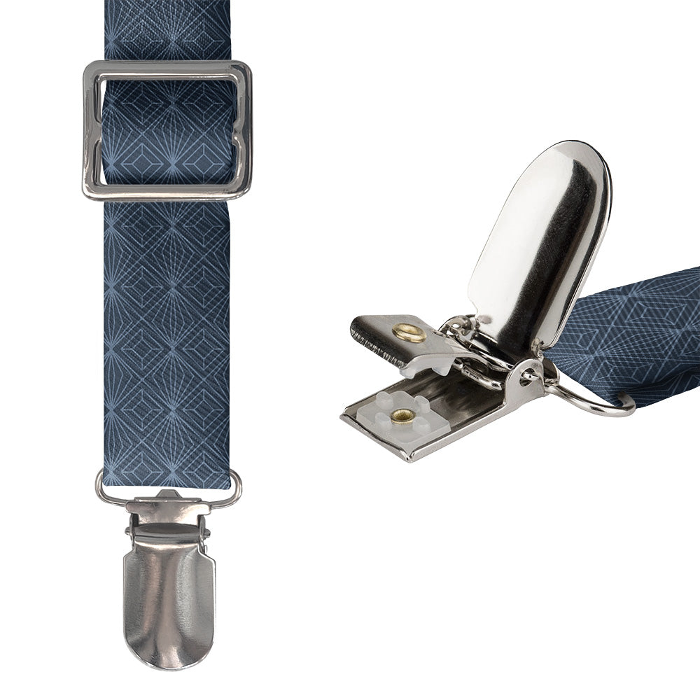 Deco Starburst Suspenders - Hardware and Strap - Knotty Tie Co.