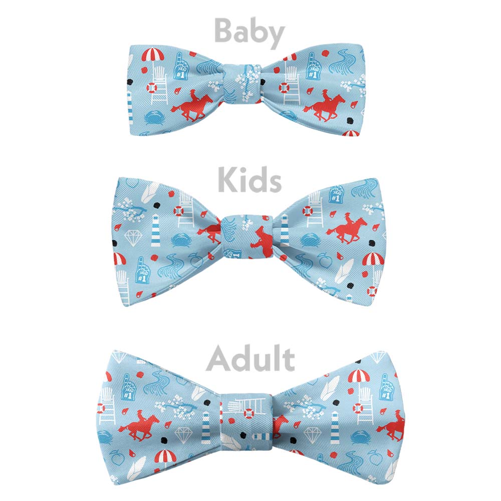 Delaware State Heritage Bow Tie - Bow Sizes - Knotty Tie Co.