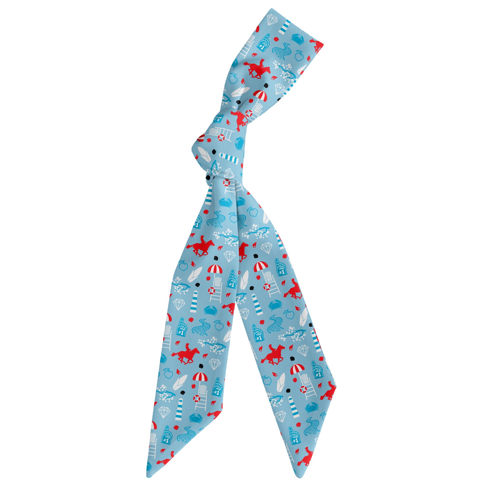 Delaware State Heritage Hair Scarf - Scarf Tied Into Knot - Knotty Tie Co.