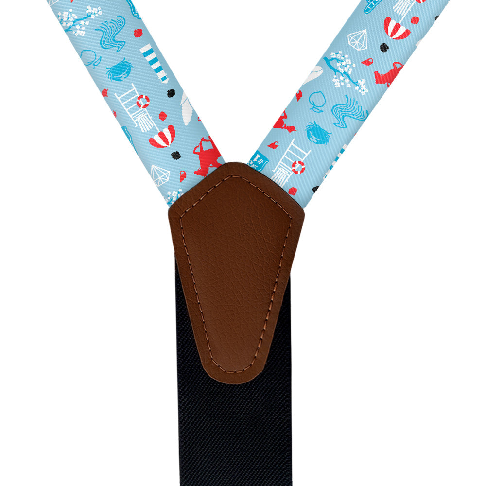 Delaware State Heritage Suspenders - Vegan Leather Y-Back - Knotty Tie Co.